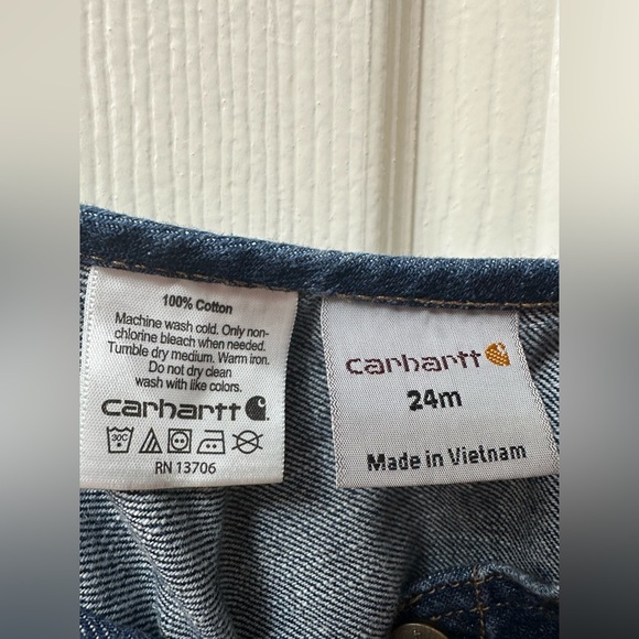 Carhart Girls 24 Months Denim Overalls - Picture 3 of 3